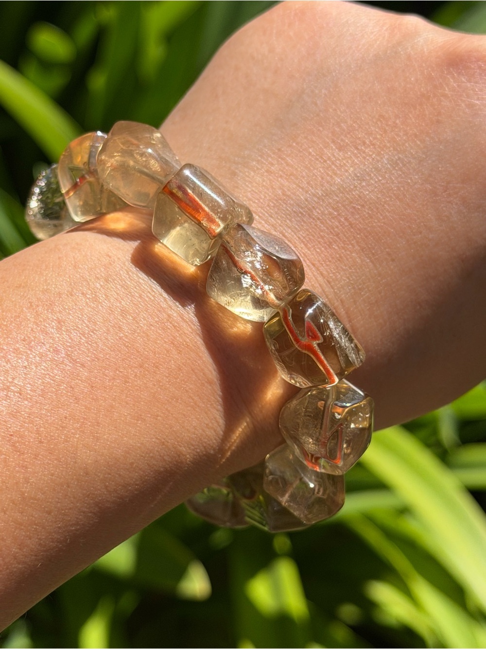 14mm free form smoky citrine bracelet 7.5 Inches 2511 - Picture 5 of 8